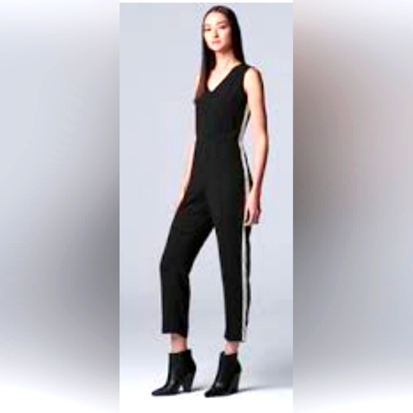 Simply Vera Wang black and white jumpsuit large - Picture 1 of 6